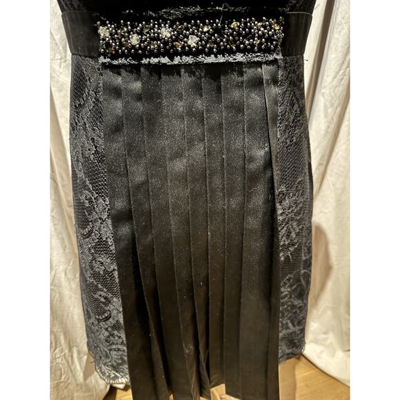 bebe VTG. Deadstock Satin And Lace Beaded Halter Bustier Dress Size 4/6 - Picture 5 of 8